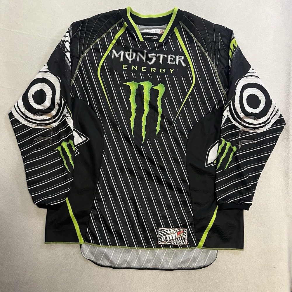 O'NEAL Motocross Jersey Men's 2XL Monster Energy Vintage MX Racing Rubber Elbows